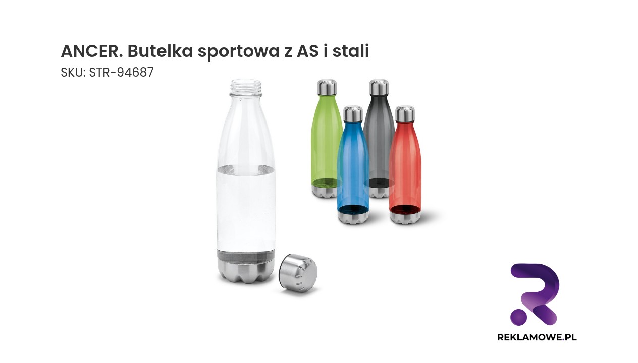 ANCER. Butelka sportowa z AS i stali nierdzewnej 700 ml ANCER butelka sportowa z AS i stali – nowoczesna butelka na wodę
