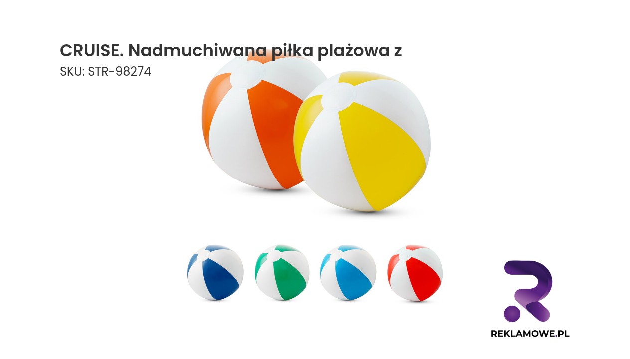 CRUISE. Nadmuchiwana piłka plażowa z nieprzezroczystego PVC CRUISE – nadmuchiwana piłka plażowa