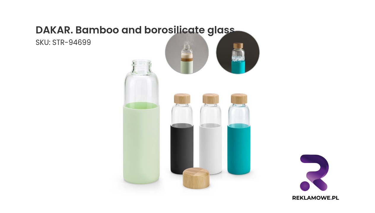 DAKAR. Bamboo and borosilicate glass bottle 600 mL DAKAR – produkt z bambusa i szkła borosilikatowego