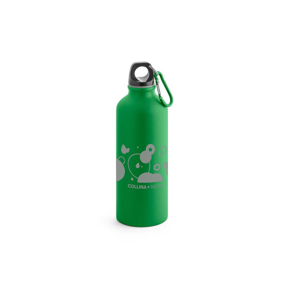 Kielce gadżet reklamowy collina. aluminiowa butelka z karabińczykiem 540 ml 94246_109-logo COLLINA. Aluminiowa butelka z karabińczykiem 540 ml 94246_109-logo