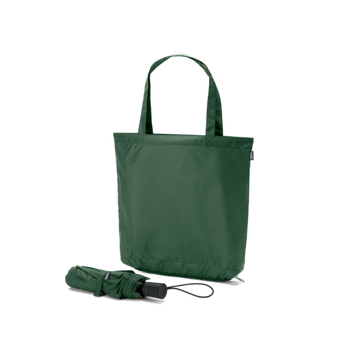 SKYLAR. Parasol 2 w 1 z torbą na zakupy z poliestru z recyklingu w zestawie 99094_set