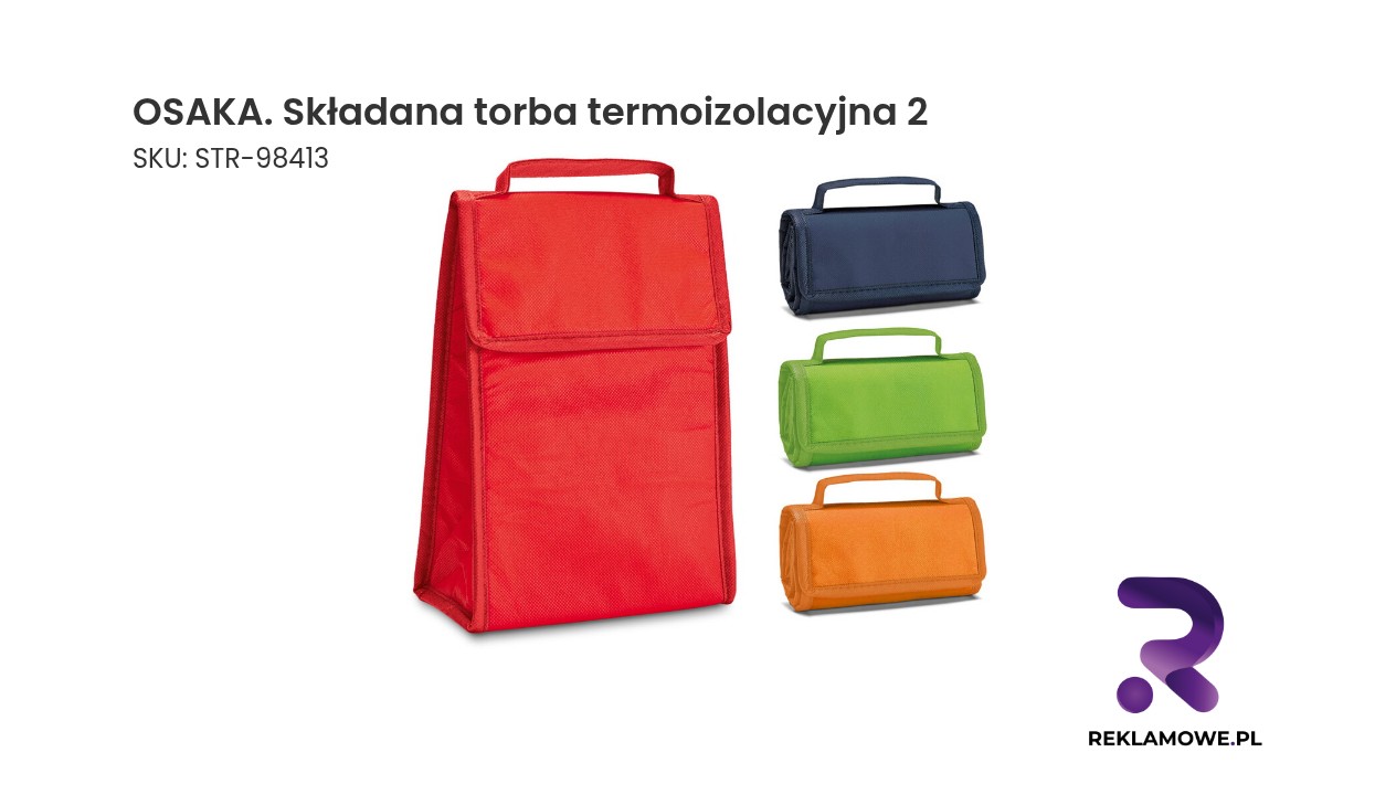 OSAKA. Składana torba termoizolacyjna 2 L z włókniny (80 g/m²) OSAKA składana torba termoizolacyjna 2 - praktyczna torba termiczna